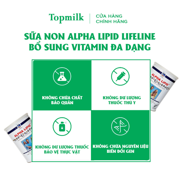 Sữa Non Alpha Lipid Lifeline 450g an toàn tuyệt đối