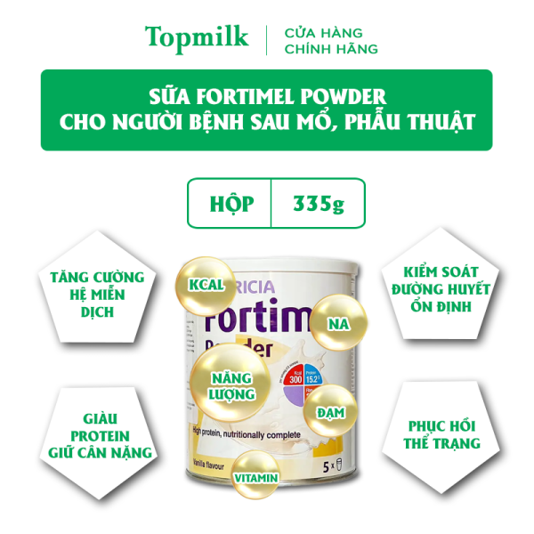 Sữa Fortimel Powder 335g Cho Người Bệnh Sau Mổ, Phẫu Thuật Phục Hồi Tốt