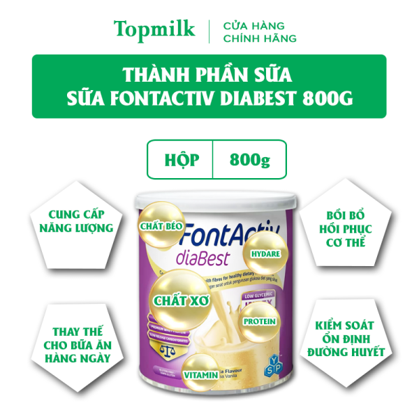 Sữa FontActiv diabest 800g cho người đái tháo đường