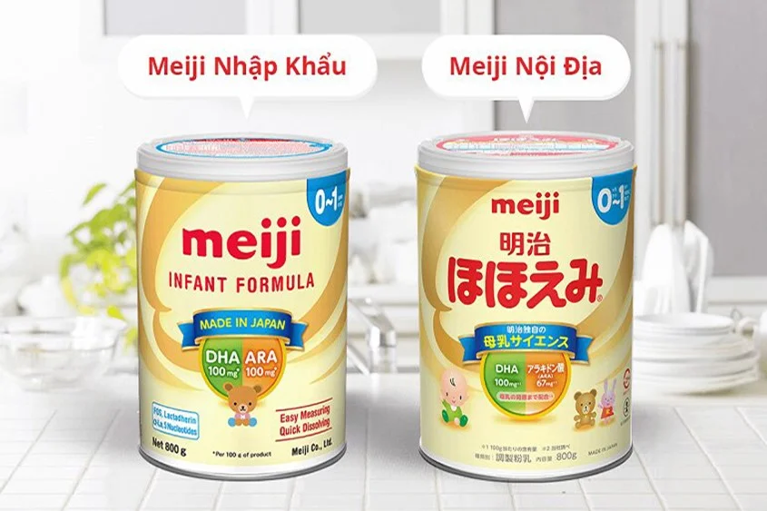 So sánh sữa Meiji nhập khẩu và nội địa