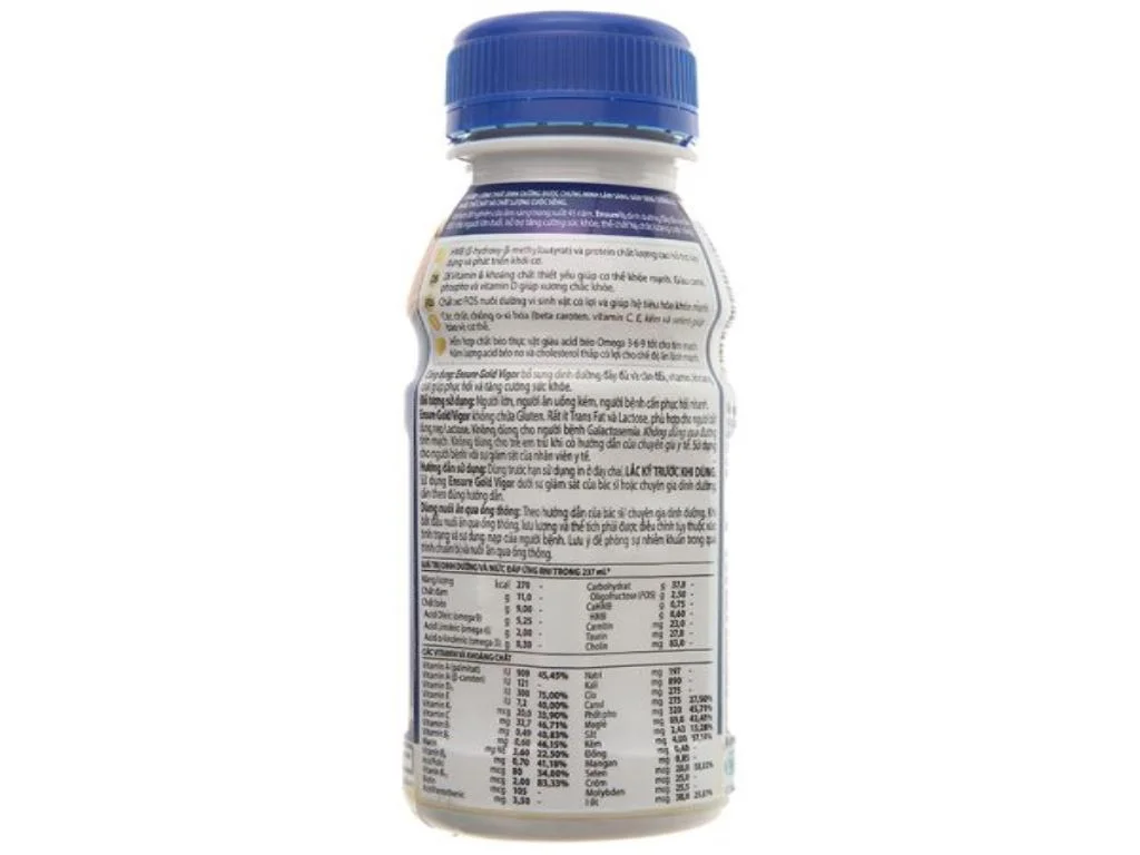 thành phần trong sữa ensure Gold vigor